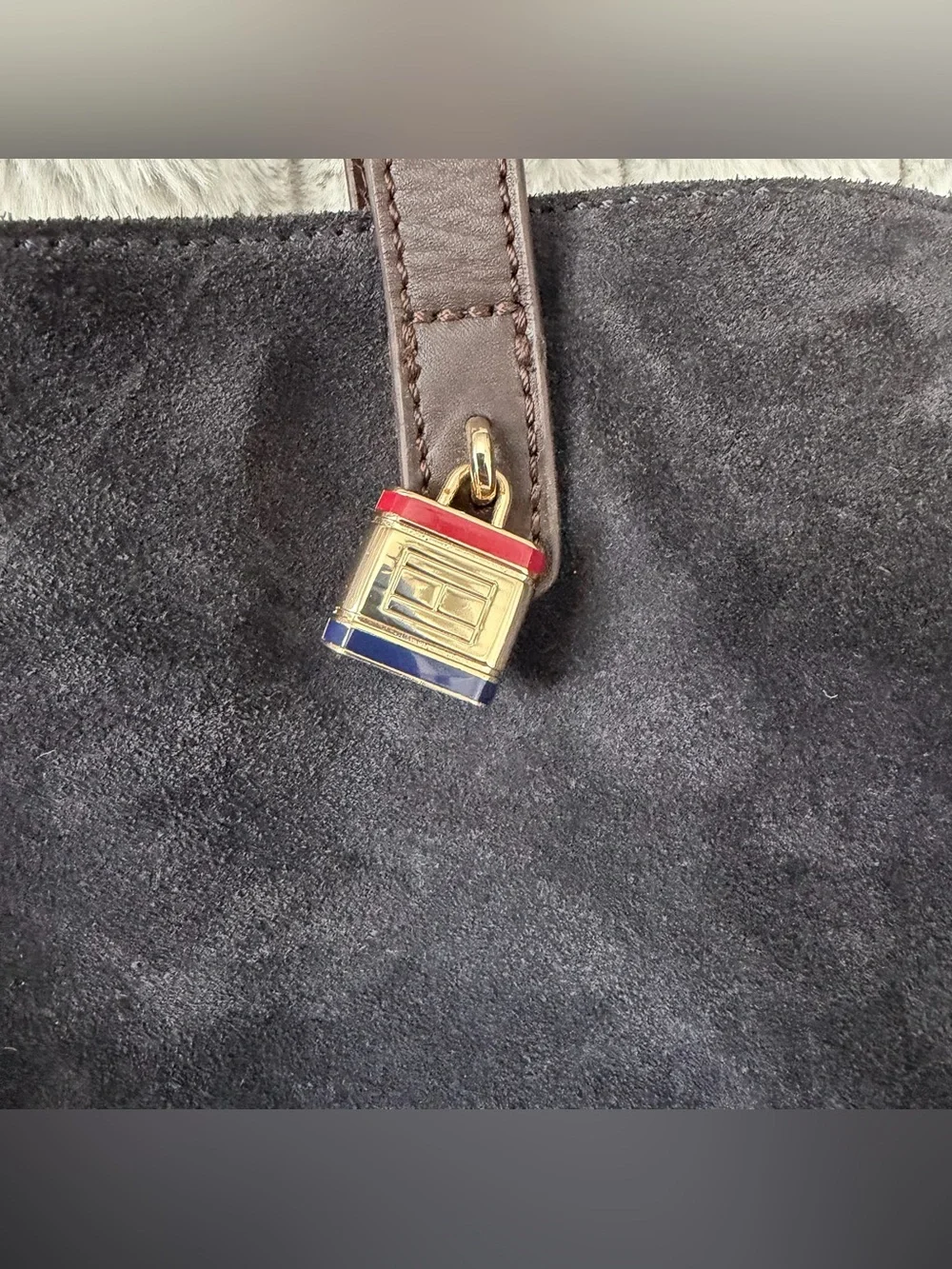 Tommy Hilfiger suede large tote bag